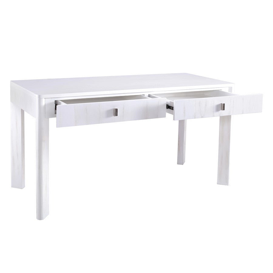 Atlas Lighting Checkmate 56in Console Table | Traditional White Wood and Nickel Metal | Hallway & Living Room Storage | Model TA11042-01
