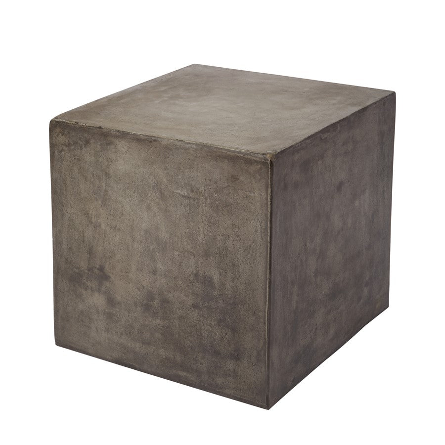 Atlas Lighting Cubo 20in Cube Accent Table | Polished Concrete Transitional | Living Room & Bedroom Side Table | Model TA11062-01