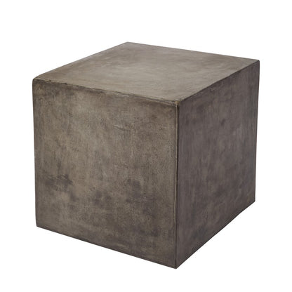 Atlas Lighting Cubo 20in Cube Accent Table | Polished Concrete Transitional | Living Room & Bedroom Side Table | Model TA11062-01