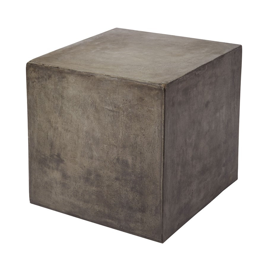 Atlas Lighting Cubo 20in Cube Accent Table | Polished Concrete Transitional | Living Room & Bedroom Side Table | Model TA11062-01