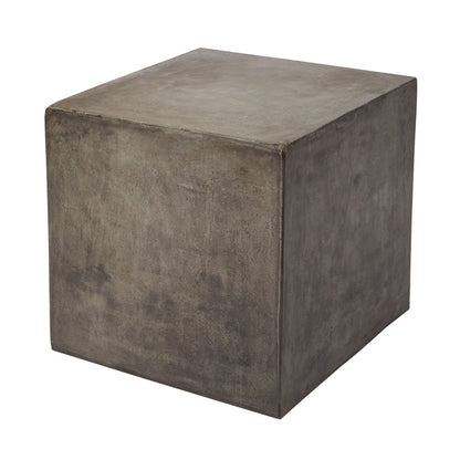 Atlas Lighting Cubo 20in Cube Accent Table | Polished Concrete Transitional | Living Room & Bedroom Side Table | Model TA11062-01