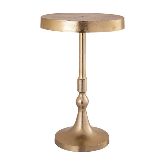Atlas Lighting Dalloway 13in Round Accent Table | Gold Metal Traditional | Living Room & Hallway Side Table | 13 x 13 x 20 in | Model TA11063-01
