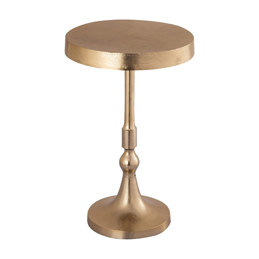 Atlas Lighting Dalloway 13in Round Accent Table | Gold Metal Traditional | Living Room & Hallway Side Table | 13 x 13 x 20 in | Model TA11063-01