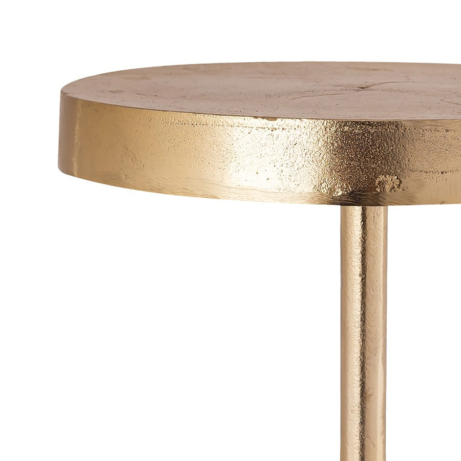 Atlas Lighting Dalloway 13in Round Accent Table | Gold Metal Traditional | Living Room & Hallway Side Table | 13 x 13 x 20 in | Model TA11063-01