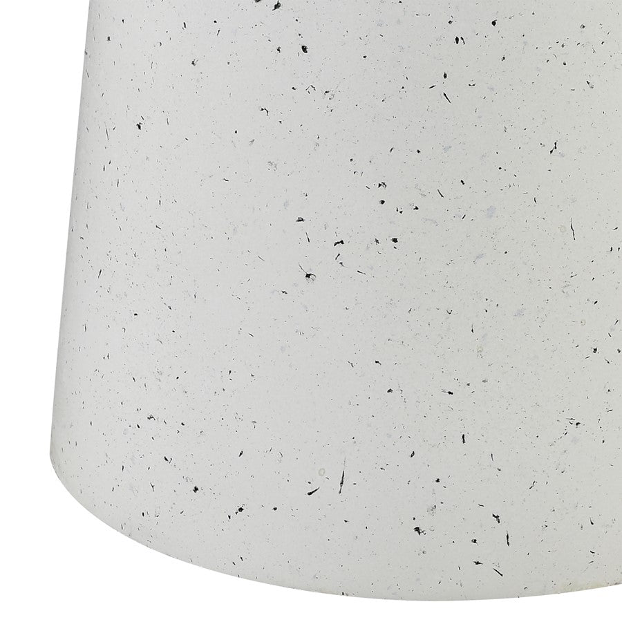 Atlas Dash 14in Round Accent Table | Modern White Composite | Living Room & Bedroom Side Table | 14 x 14 x 19 in | Model TA11065-01