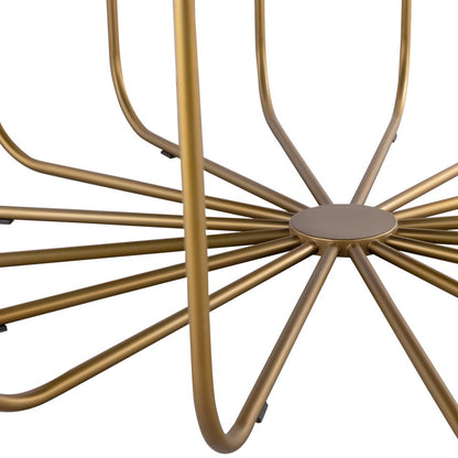 Atlas Demille 48in Round Coffee Table | Transitional Satin Brass Metal and Cream Stone | Living Room Centerpiece | 48 x 48 x 18 in | Model TA11066-01