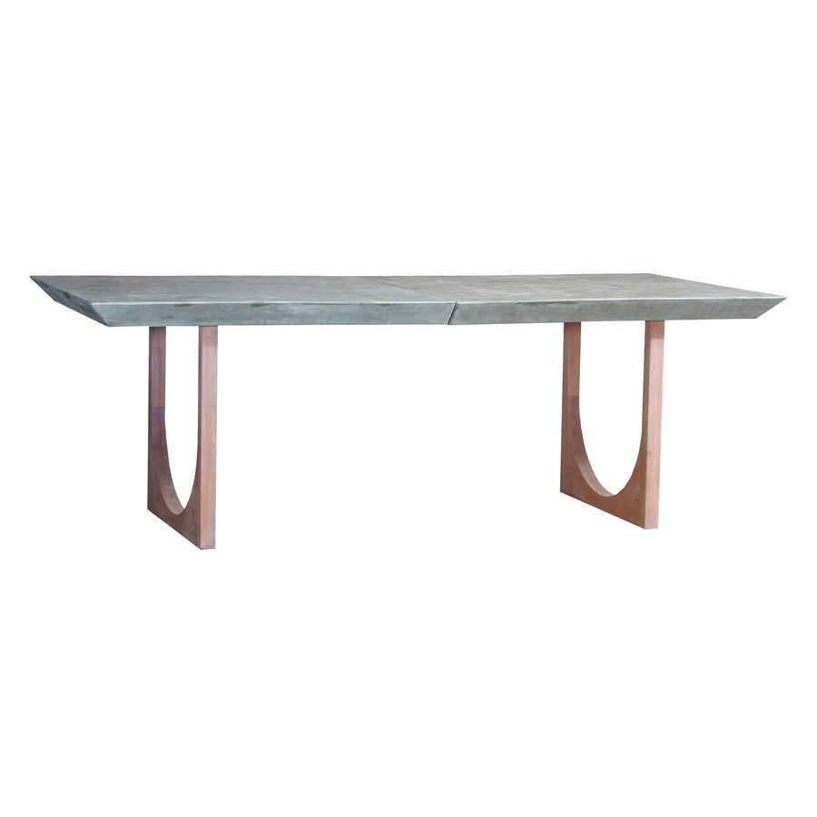 Atlas Lighting Innwood 92in Rectangular Dining Table | Polished Concrete Top with Natural Wood Base | Dining Room & Kitchen Table | Model TA11095-01