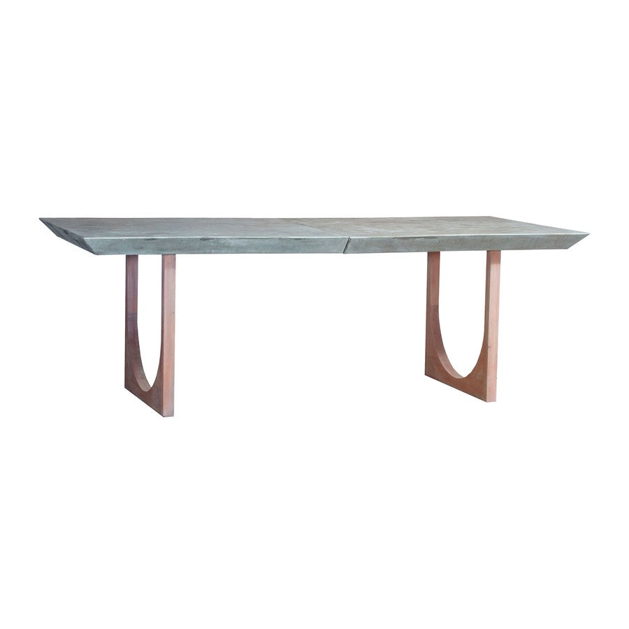 Atlas Lighting Innwood 92in Rectangular Dining Table | Polished Concrete Top with Natural Wood Base | Dining Room & Kitchen Table | Model TA11095-01