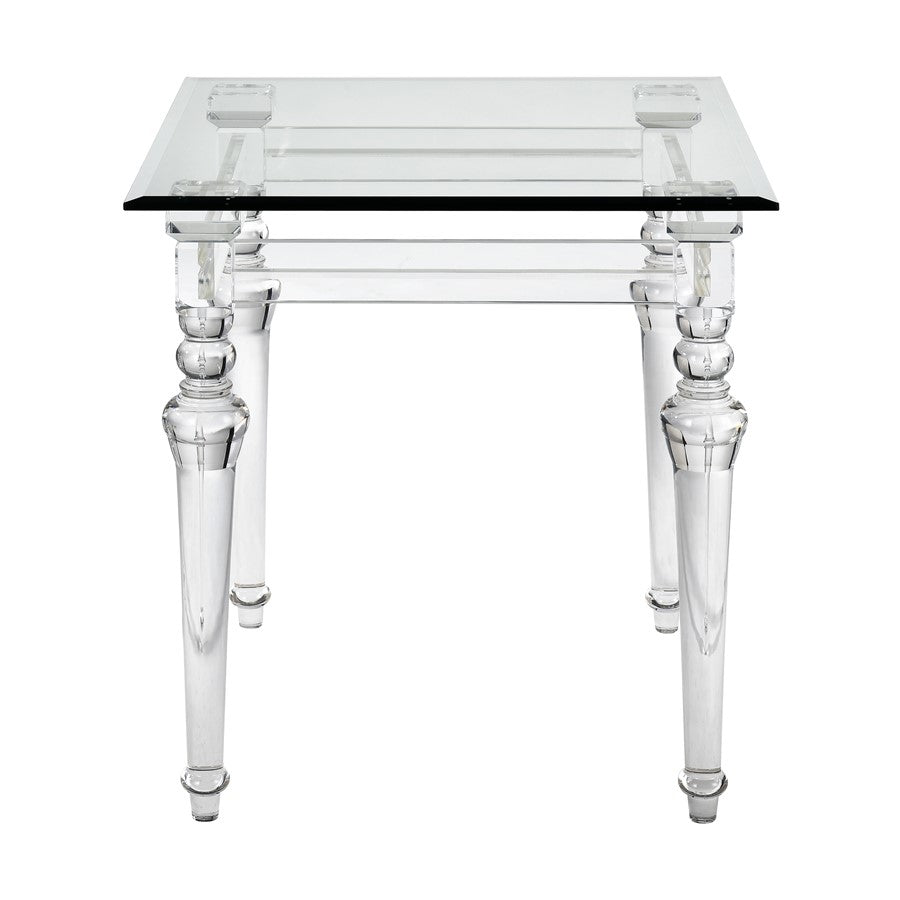 Atlas Lighting Jacobs 22in Square Acrylic Accent Table | Clear Finish | Living Room & Hallway Side Table | 22 x 22 x 24 in | Model TA11099-01
