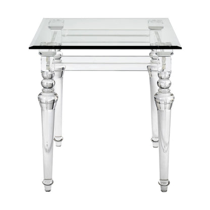 Atlas Lighting Jacobs 22in Square Acrylic Accent Table | Clear Finish | Living Room & Hallway Side Table | 22 x 22 x 24 in | Model TA11099-01