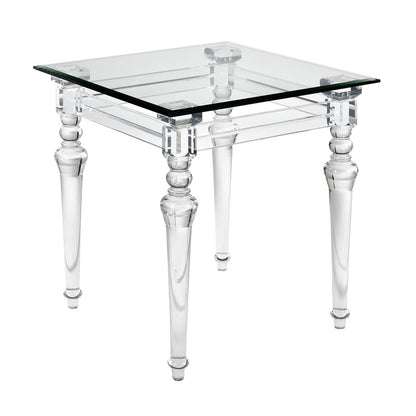 Atlas Lighting Jacobs 22in Square Acrylic Accent Table | Clear Finish | Living Room & Hallway Side Table | 22 x 22 x 24 in | Model TA11099-01