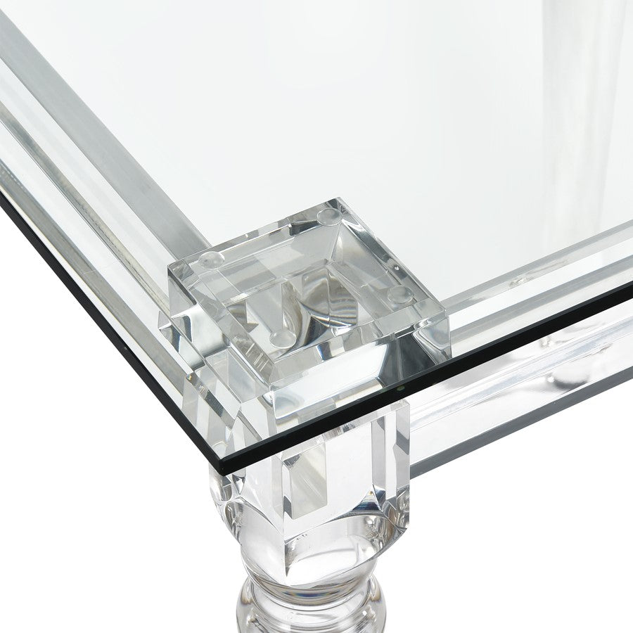 Atlas Lighting Jacobs 22in Square Acrylic Accent Table | Clear Finish | Living Room & Hallway Side Table | 22 x 22 x 24 in | Model TA11099-01