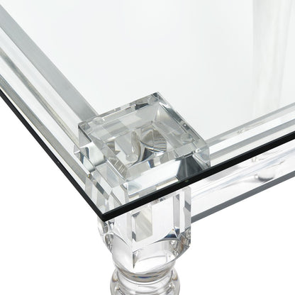 Atlas Lighting Jacobs 22in Square Acrylic Accent Table | Clear Finish | Living Room & Hallway Side Table | 22 x 22 x 24 in | Model TA11099-01