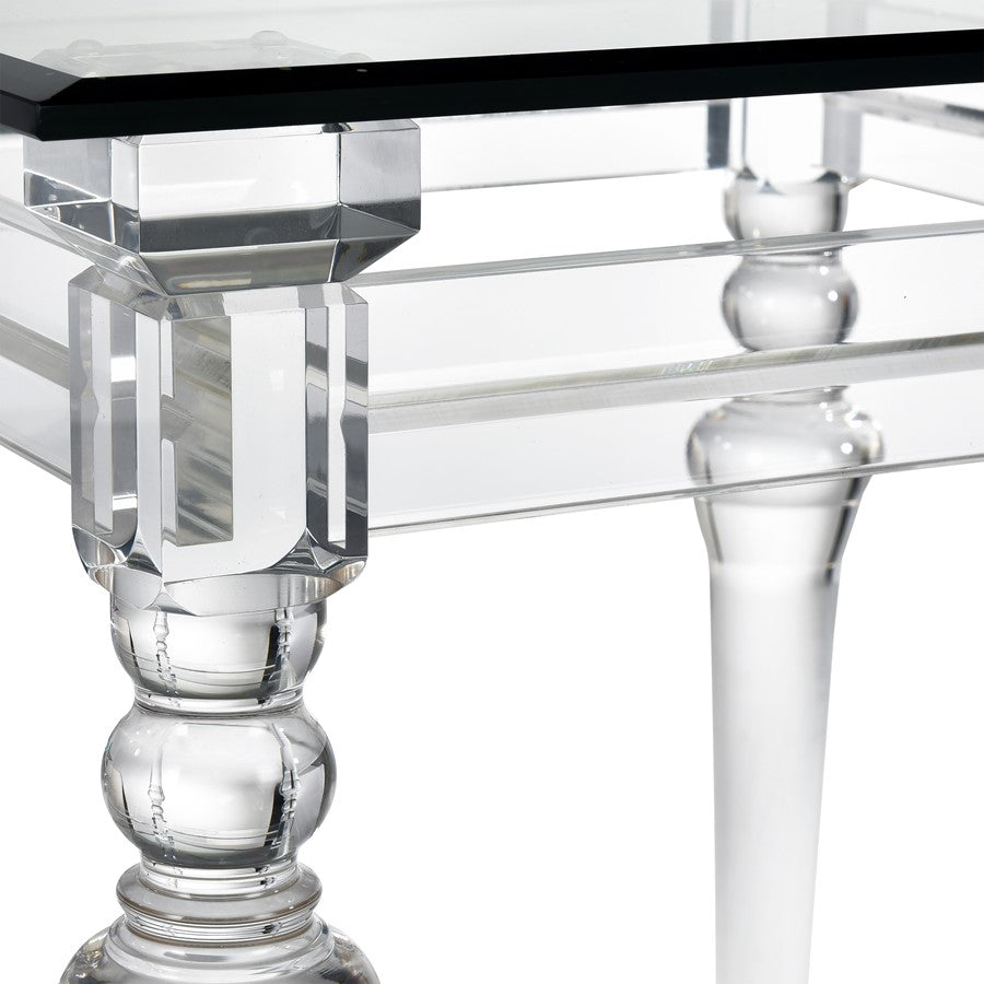 Atlas Lighting Jacobs 22in Square Acrylic Accent Table | Clear Finish | Living Room & Hallway Side Table | 22 x 22 x 24 in | Model TA11099-01
