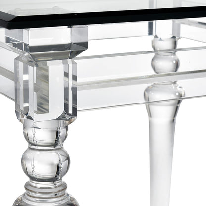 Atlas Lighting Jacobs 22in Square Acrylic Accent Table | Clear Finish | Living Room & Hallway Side Table | 22 x 22 x 24 in | Model TA11099-01