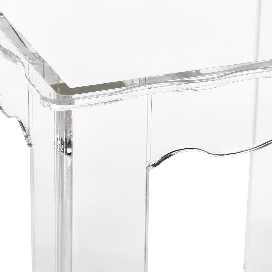 Atlas Lighting Jacobs Nesting Tables, Set of 3 | Clear Acrylic Transitional Accent Tables | Living Room & Bedroom | 12-22in H | Model TA11104-01S