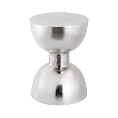 Atlas Lighting Julio 13in Round Accent Table | Polished Silver Metal Modern | Living Room & Bedroom Side Table | 13 x 13 x 18.5 in | Model TA11106-01