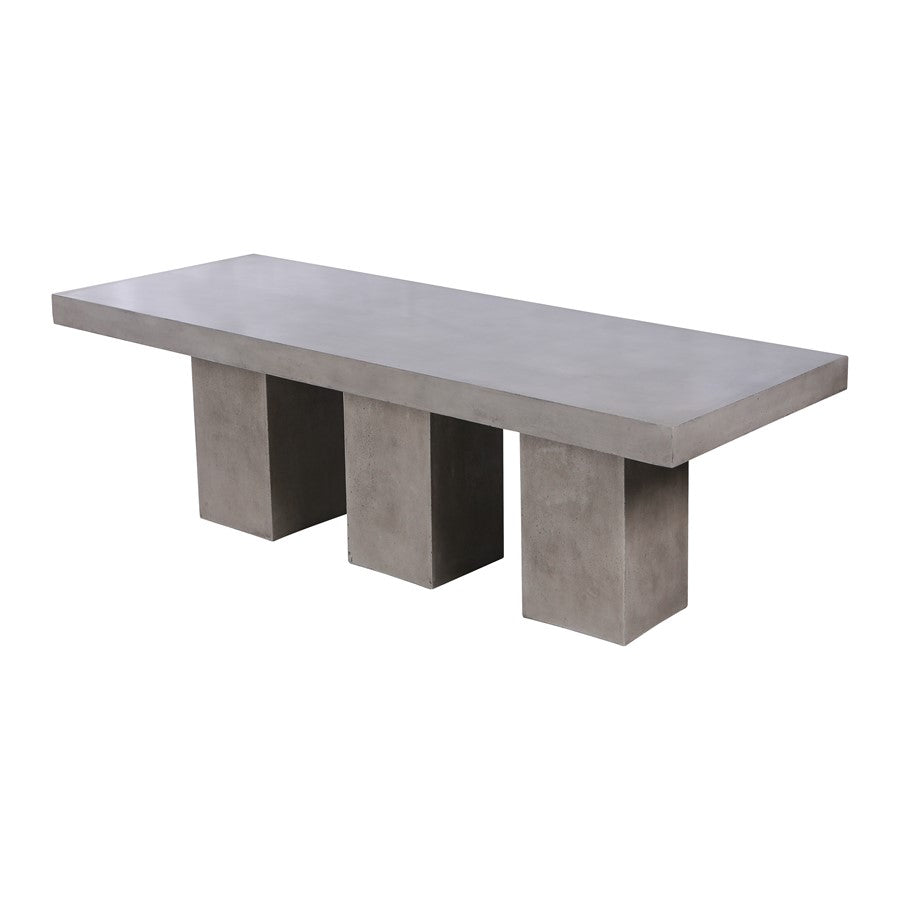 Atlas Lighting Kingston 94in Rectangular Dining Table | Polished Concrete Modern | Indoor & Outdoor Dining | 94 x 35 x 29.5 in | Model TA11109-01