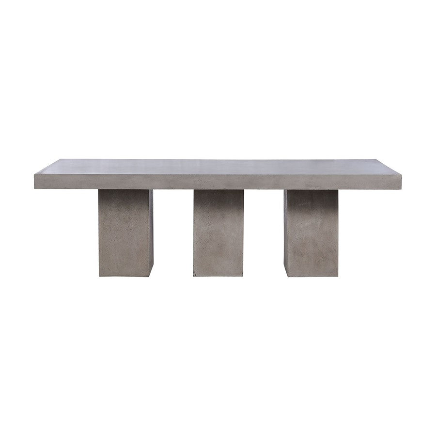 Atlas Lighting Kingston 94in Rectangular Dining Table | Polished Concrete Modern | Indoor & Outdoor Dining | 94 x 35 x 29.5 in | Model TA11109-01