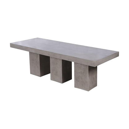 Atlas Lighting Kingston 94in Rectangular Dining Table | Polished Concrete Modern | Indoor & Outdoor Dining | 94 x 35 x 29.5 in | Model TA11109-01