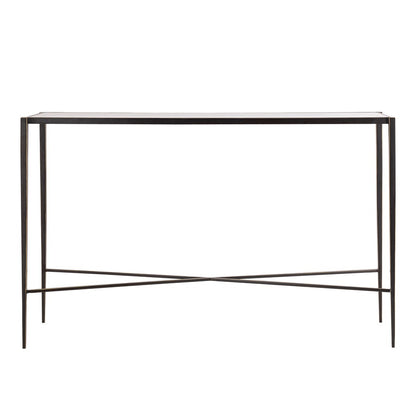 Atlas Lighting Leon 54in Console Table | Transitional Bronze Metal and Clear Glass | Entryway & Living Room Hall Table | Model TA11116-01