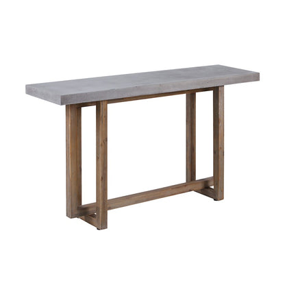 Atlas Lighting Merrell 63in Console Table | Transitional Polished Concrete and Wood | Entryway & Dining Room Hall Table | Model TA11122-01