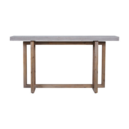 Atlas Lighting Merrell 63in Console Table | Transitional Polished Concrete and Wood | Entryway & Dining Room Hall Table | Model TA11122-01