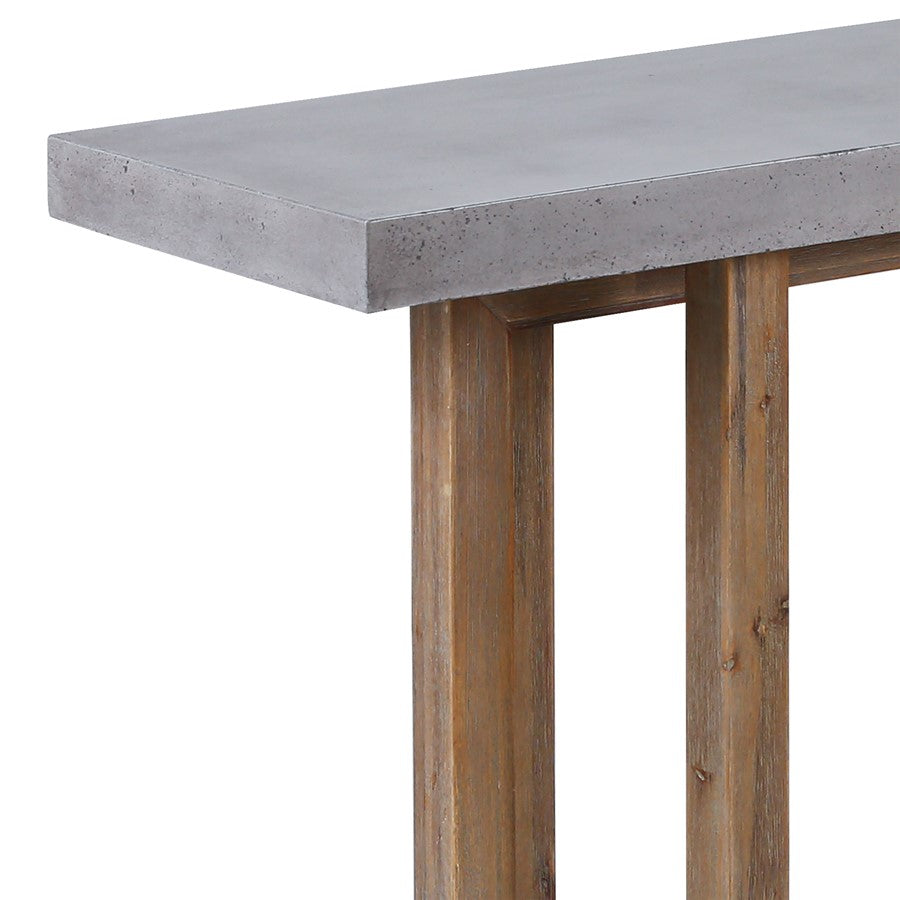 Atlas Lighting Merrell 63in Console Table | Transitional Polished Concrete and Wood | Entryway & Dining Room Hall Table | Model TA11122-01