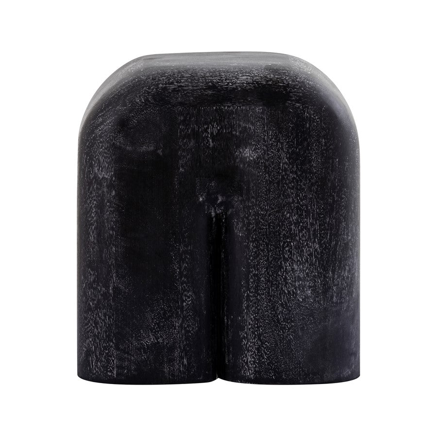 Atlas Lighting Morris 15in Accent Table | Black Cerused Mango Wood | Living Room & Bedroom Side Table | 15 x 11 x 17 in | Model TA11128-01