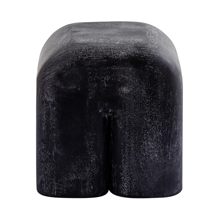 Atlas Lighting Morris 15in Accent Table | Black Cerused Mango Wood | Living Room & Bedroom Side Table | 15 x 11 x 17 in | Model TA11128-01