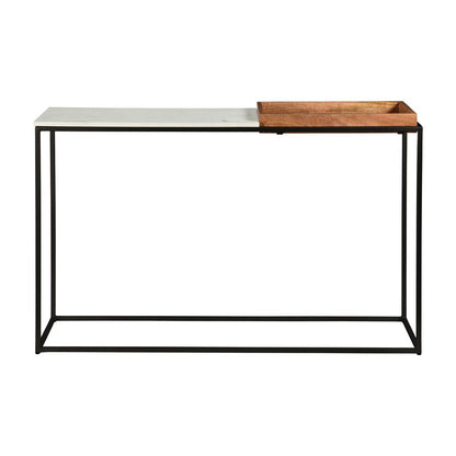 Atlas Lighting Norman 48in Console Table | White Marble and Mango Wood | Hallway & Living Room | 48 x 12 x 31.5 in | Model TA11132-01