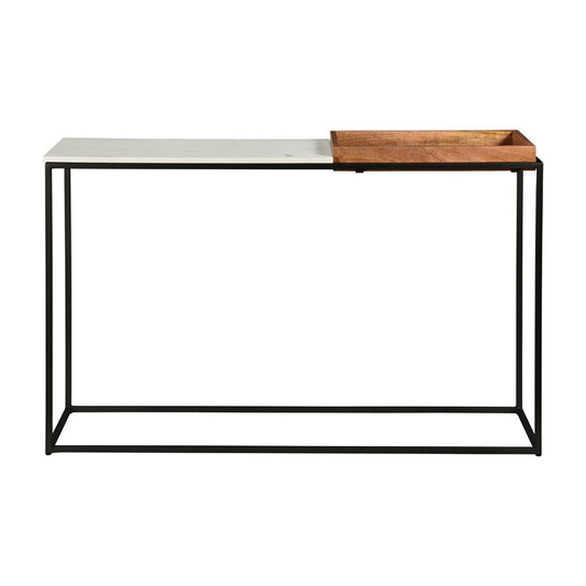 Atlas Lighting Norman 48in Console Table | White Marble and Mango Wood | Hallway & Living Room | 48 x 12 x 31.5 in | Model TA11132-01