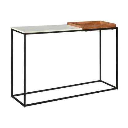 Atlas Lighting Norman 48in Console Table | White Marble and Mango Wood | Hallway & Living Room | 48 x 12 x 31.5 in | Model TA11132-01