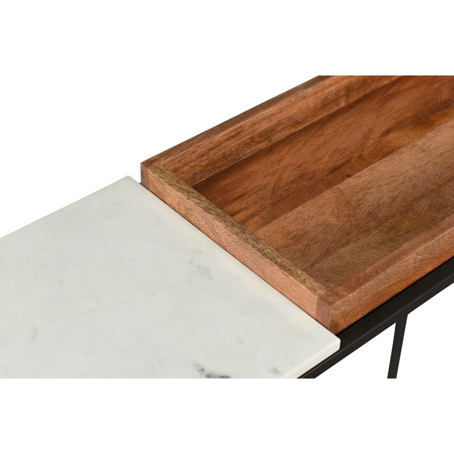 Atlas Lighting Norman 48in Console Table | White Marble and Mango Wood | Hallway & Living Room | 48 x 12 x 31.5 in | Model TA11132-01