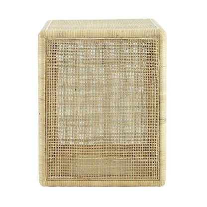 Atlas Lighting Oneka 16in Accent Table | Natural Cane and Wood | Living Room & Entryway | 16 x 16 x 20 in | Model TA11133-02