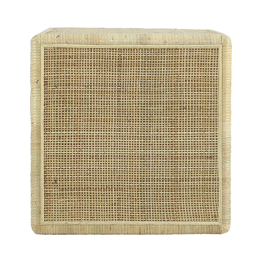 Atlas Lighting Oneka 16in Accent Table | Natural Cane and Wood | Living Room & Entryway | 16 x 16 x 20 in | Model TA11133-02
