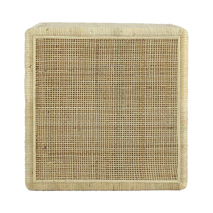 Atlas Lighting Oneka 16in Accent Table | Natural Cane and Wood | Living Room & Entryway | 16 x 16 x 20 in | Model TA11133-02