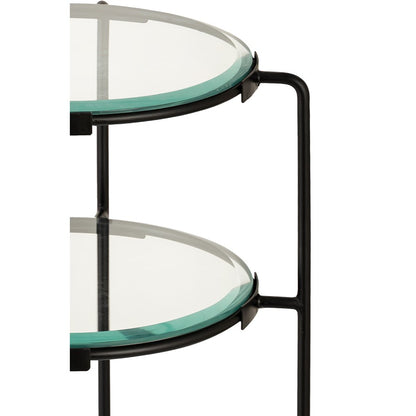 Atlas Lighting Oscar 14in Accent Table | Black Metal and Clear Glass | Living Room & Bedroom | 14 x 14 x 24 in | Model TA11134-01