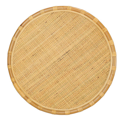 Atlas Lighting Pala 24in Round Accent Table | Natural Rattan & Woven Cane | Living Room & Bedroom Side Table | 24 x 24 x 20 in | Model TA11136-01