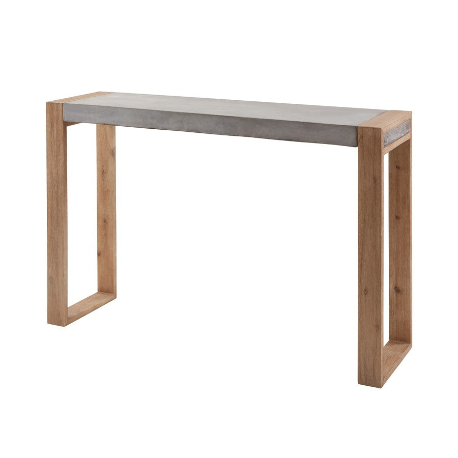 Atlas Lighting Paloma 51in Console Table | Polished Concrete & Wood | Entryway & Living Room Accent | 51 x 14 x 35 in | Model TA11137-01