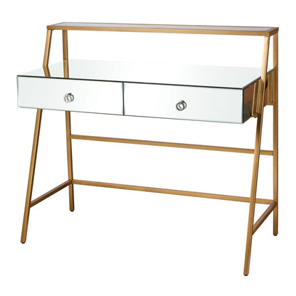 Atlas Lighting Peerage 44in Console Table | Gold Leaf Metal & Mirror Glass | Entryway & Living Room Accent | 44 x 20 x 37 in | Model TA11140-01