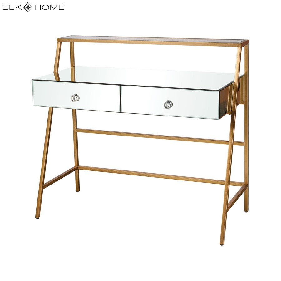 Atlas Lighting Peerage 44in Console Table | Gold Leaf Metal & Mirror Glass | Entryway & Living Room Accent | 44 x 20 x 37 in | Model TA11140-01