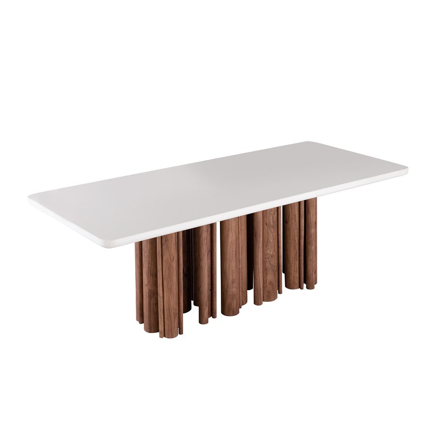 Atlas Pier 82in Dining Table | Medium Acacia Wood with Ivory Top | Dining Room & Kitchen | 82 x 36 x 30 in | Model TA11143-01