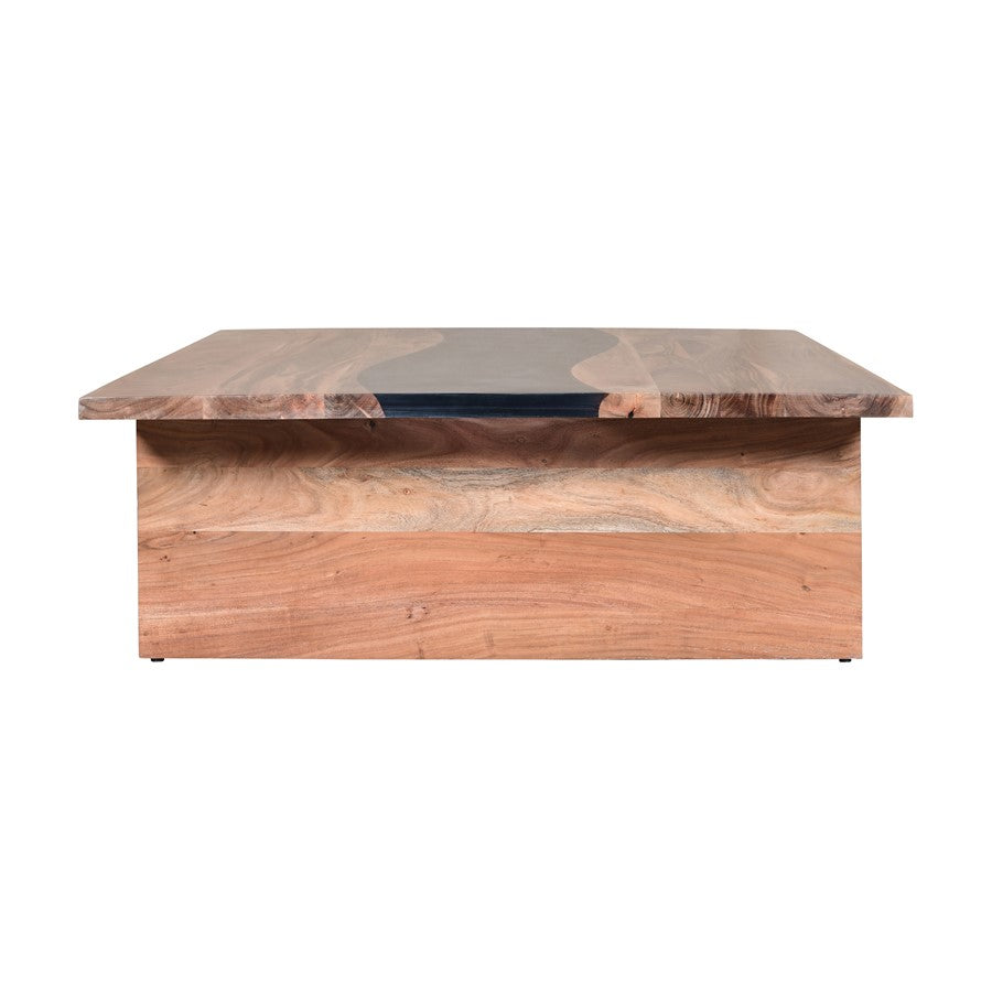 Atlas Lighting River Wood 48in Coffee Table | Natural Acacia Wood and Brown Composite | Living Room & Coastal Seating Area | Model TA11157-01