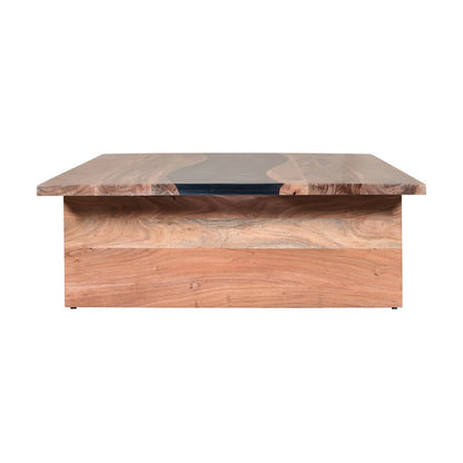 Atlas Lighting River Wood 48in Coffee Table | Natural Acacia Wood and Brown Composite | Living Room & Coastal Seating Area | Model TA11157-01