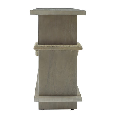 Atlas Lighting Riverview 54in Console Table | Graywash Wood and Natural Palm Rope | Entryway & Living Room Storage | Model TA11160-01