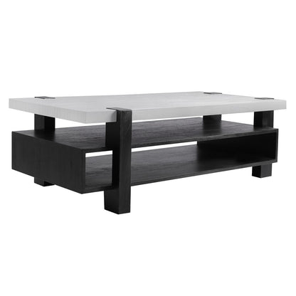 Atlas Lighting Riviera 54in Coffee Table | Checkmate Black Wood and White Top | Modern Living Room & Seating Area | 54 x 27 x 18 in | Model TA11161-01