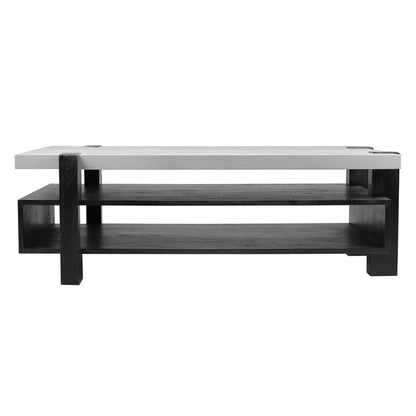 Atlas Lighting Riviera 54in Coffee Table | Checkmate Black Wood and White Top | Modern Living Room & Seating Area | 54 x 27 x 18 in | Model TA11161-01