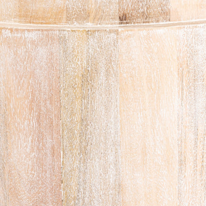 Atlas Lighting Robbins 18in Round Accent Table | Transitional Whitewash Wood | Living Room & Bedroom Side Table | 18 x 15 x 18 in | Model TA11162-01