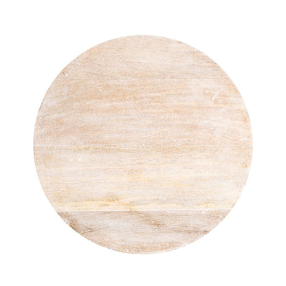 Atlas Lighting Robbins 18in Round Accent Table | Transitional Whitewash Wood | Living Room & Bedroom Side Table | 18 x 15 x 18 in | Model TA11162-01